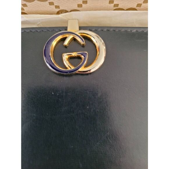 Gucci Bifold Long Card Purse Interlocking Leather Wallet Black GVUC - Picture 8 of 8